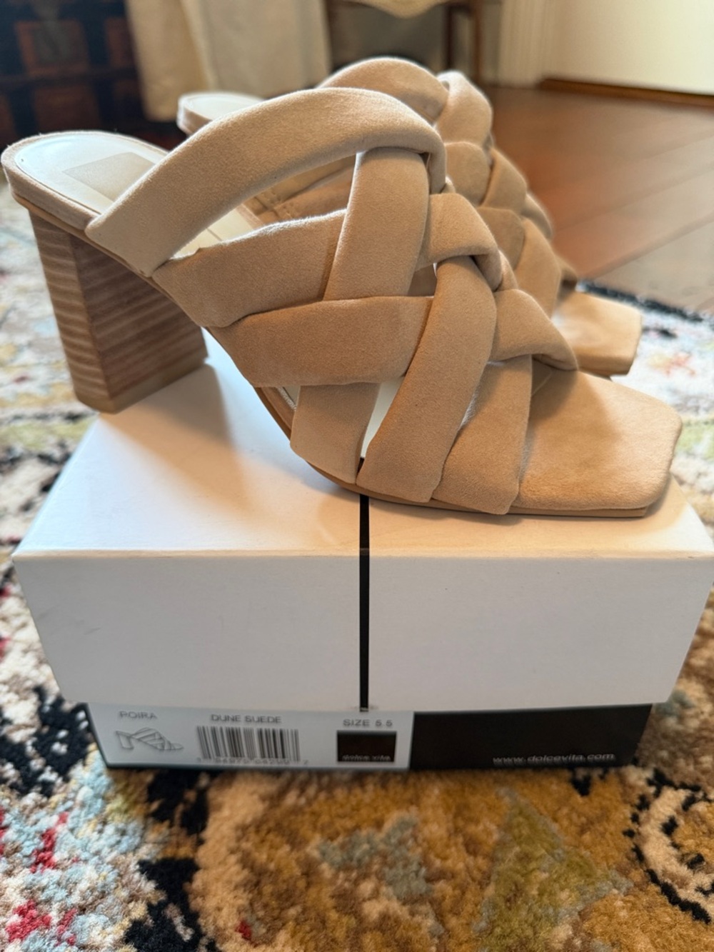 Dolce Vita Dune Suede Woven Block Heel Mules